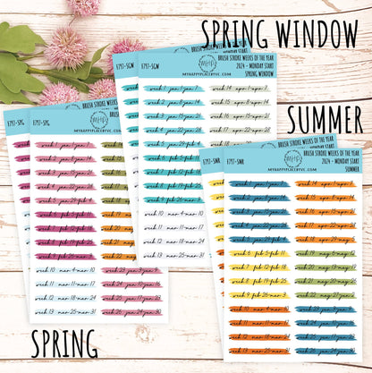 MONTHS Over Brush Stroke. Planner Stickers. || F797