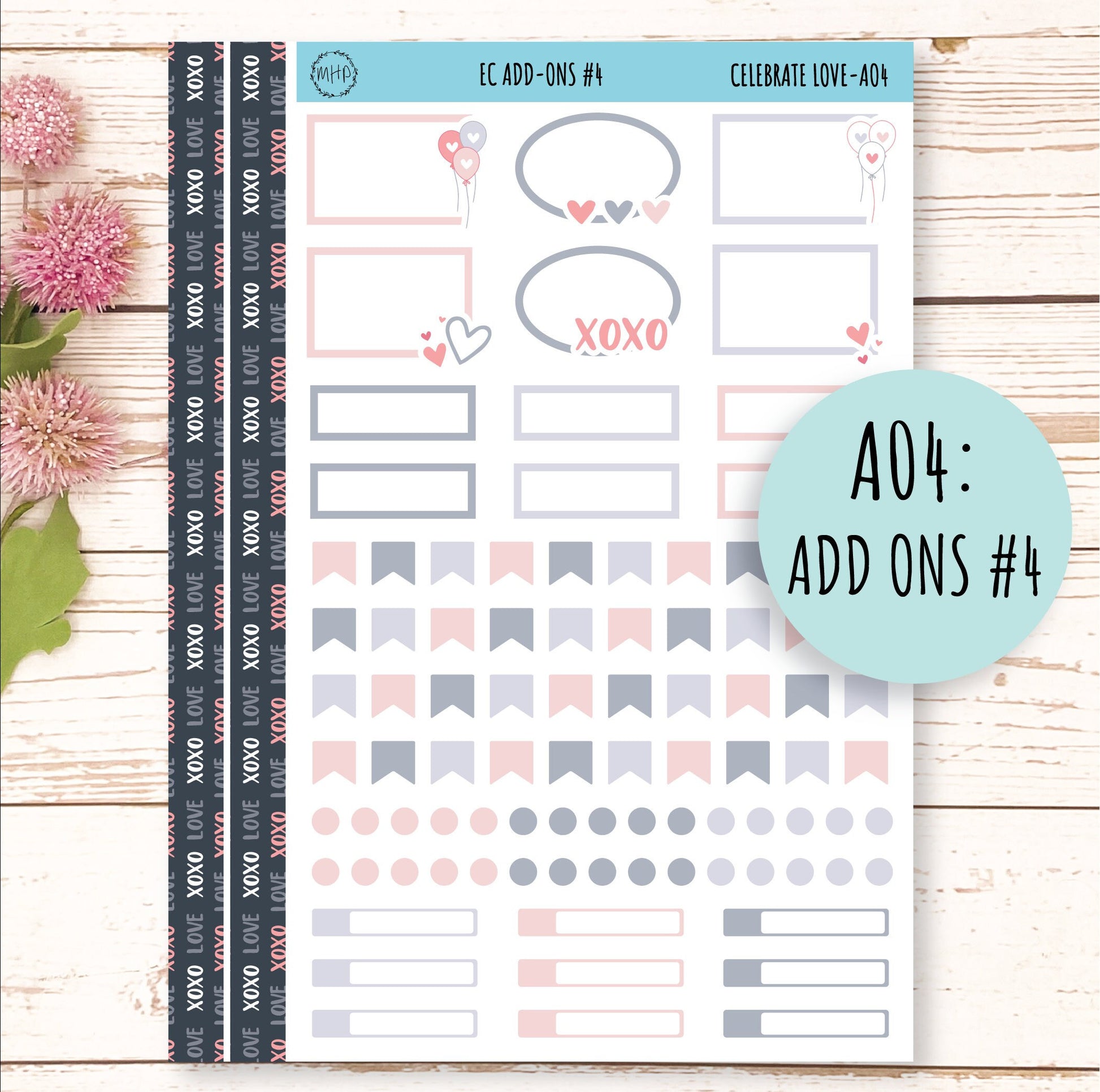 Add Ons Stickers for 7x9 Planners. FEBRUARY Valentines Day Stickers "Celebrate Love" || CL-AO