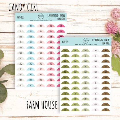 Abbreviated Month Tabs for L.D. Planners || H620