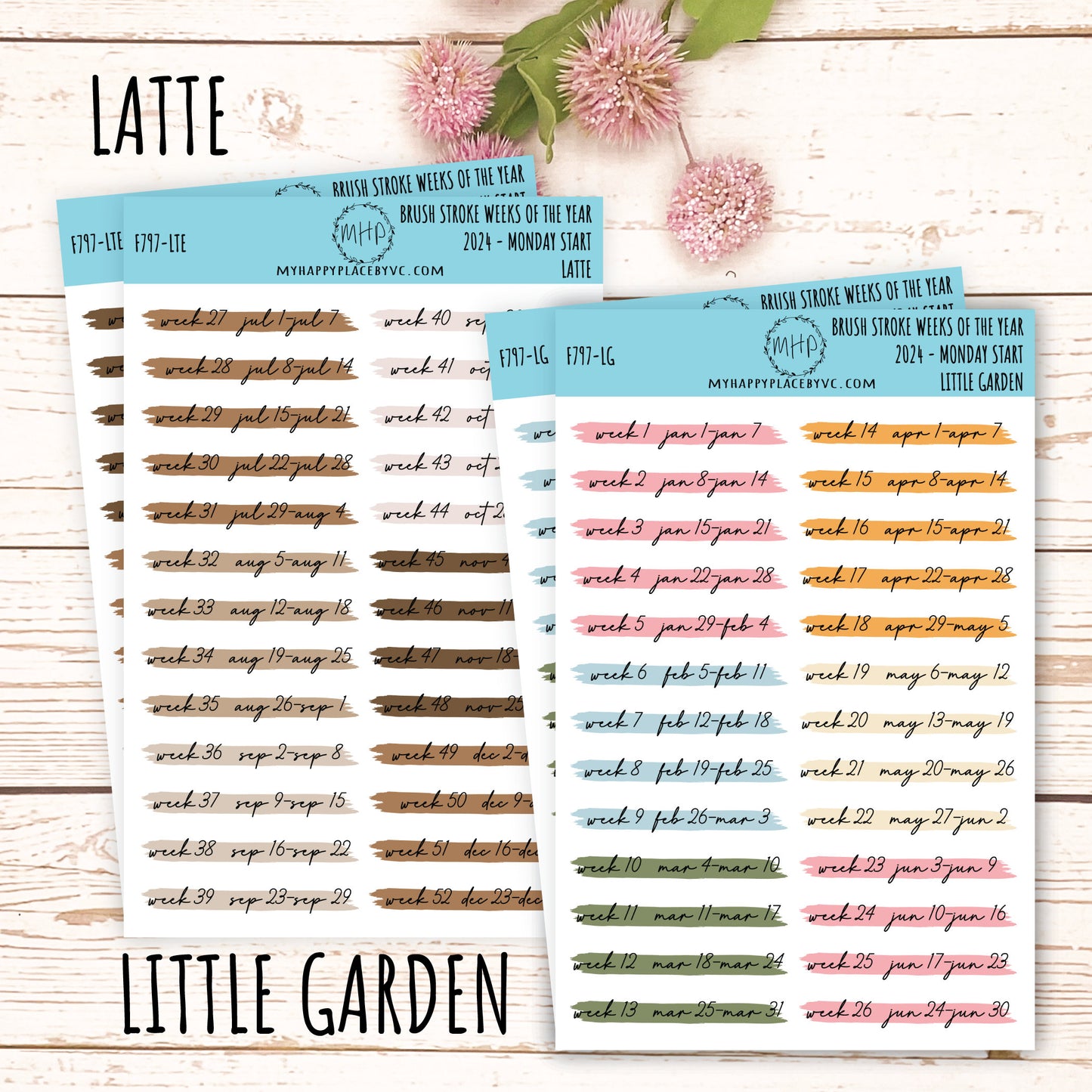 MONTHS Over Brush Stroke. Planner Stickers. || F797