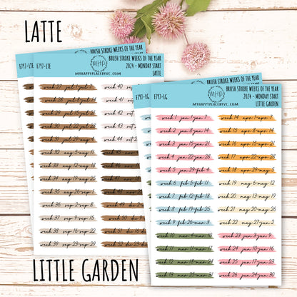 MONTHS Over Brush Stroke. Planner Stickers. || F797