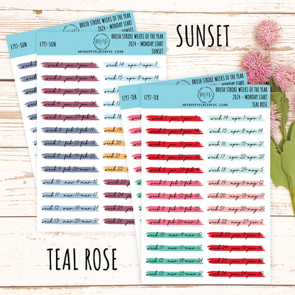 MONTHS Over Brush Stroke. Planner Stickers. || F797