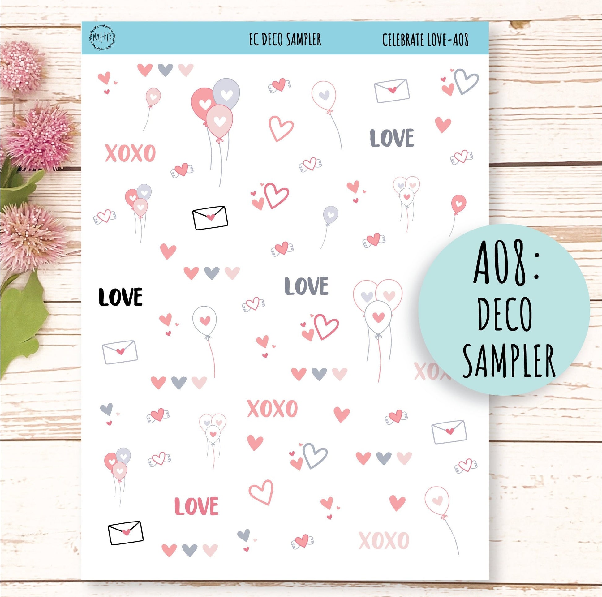 Add Ons Stickers for 7x9 Planners. FEBRUARY Valentines Day Stickers "Celebrate Love" || CL-AO