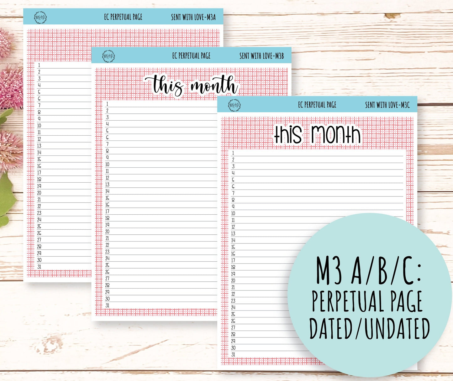 FEBRUARY Monthly Kit Stickers for 7x9 Planners. Valentine's Day. "Send With Love" || SWL-M