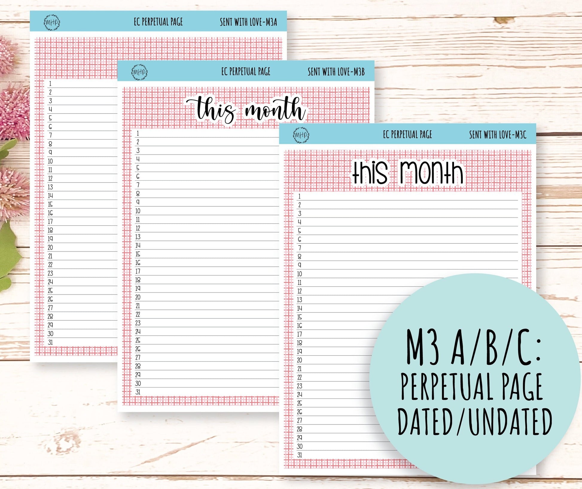 FEBRUARY Monthly Kit Stickers for 7x9 Planners. Valentine's Day. "Send With Love" || SWL-M