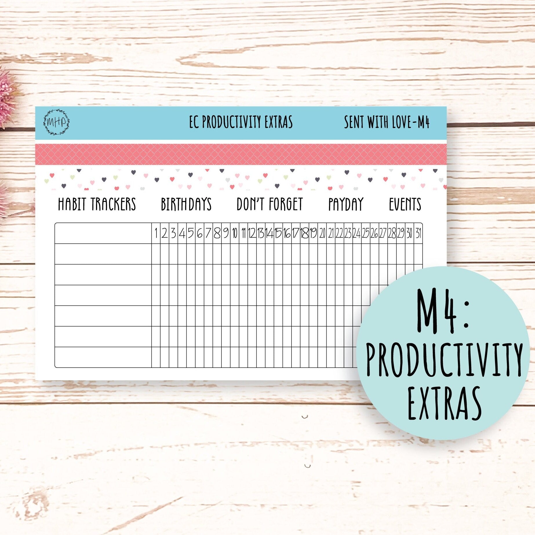 FEBRUARY Monthly Kit Stickers for 7x9 Planners. Valentine's Day. "Send With Love" || SWL-M