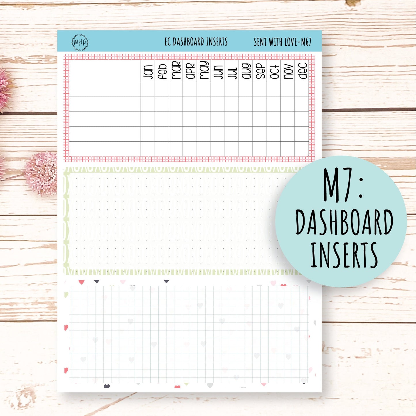 FEBRUARY Monthly Kit Stickers for 7x9 Planners. Valentine's Day. "Send With Love" || SWL-M