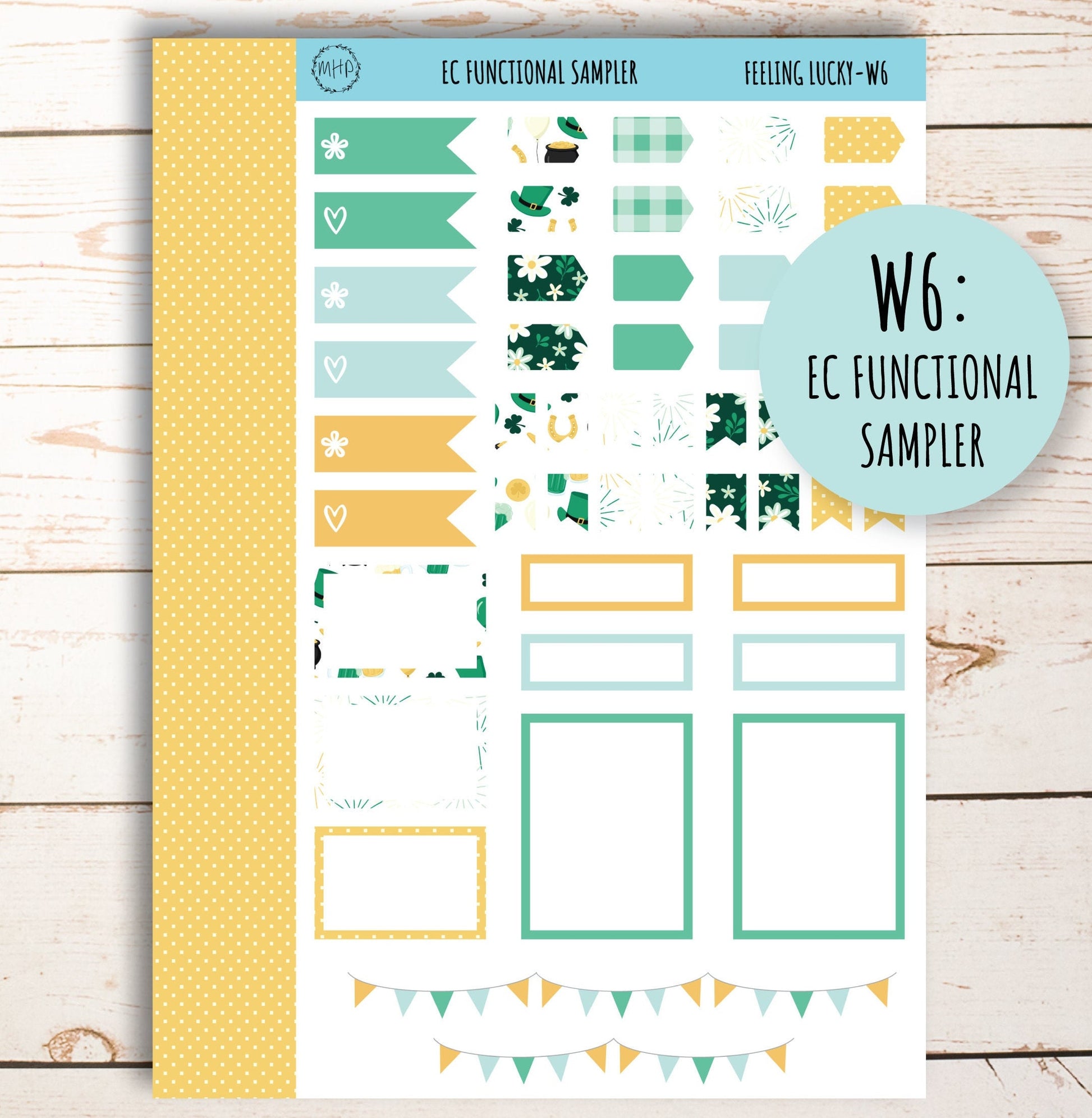 MARCH Weekly Planning Kits for 7x9 Planners. "Feeling Lucky" || FL-W