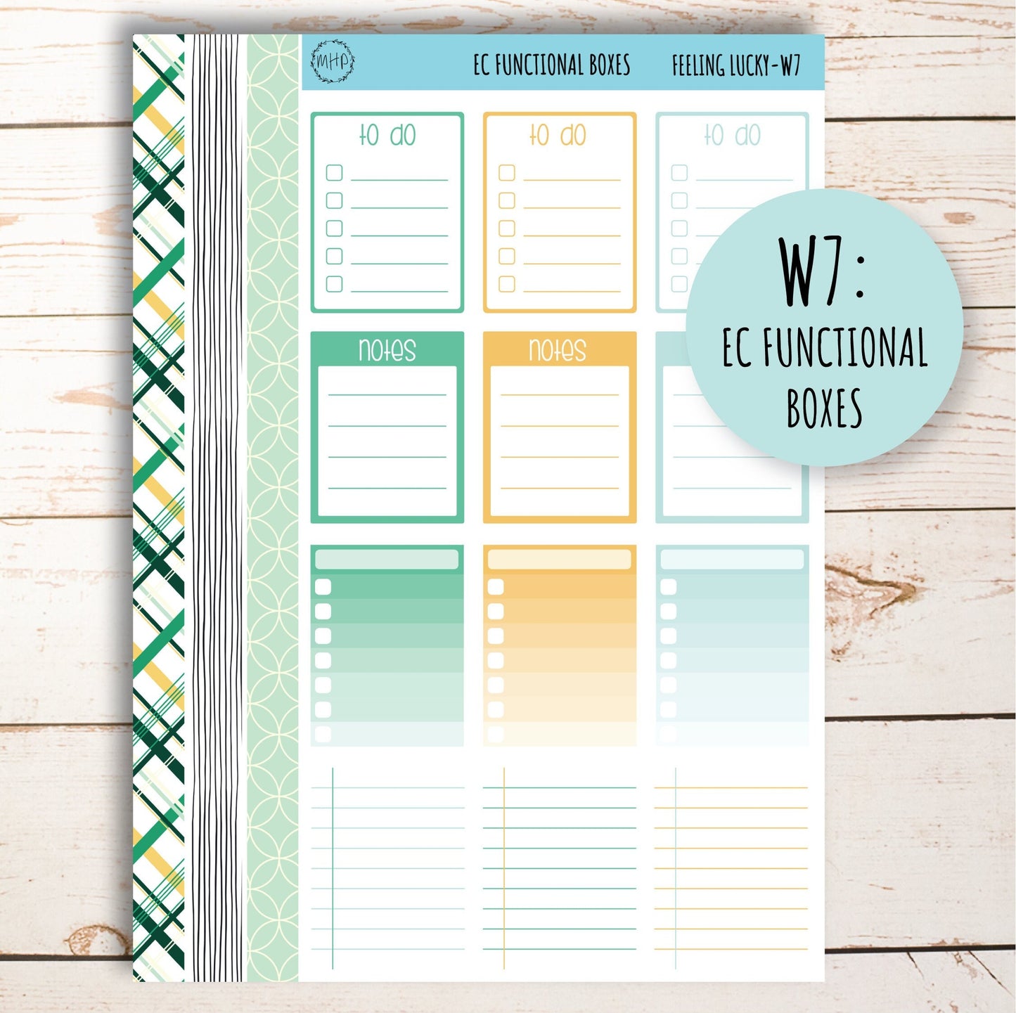 MARCH Weekly Planning Kits for 7x9 Planners. "Feeling Lucky" || FL-W
