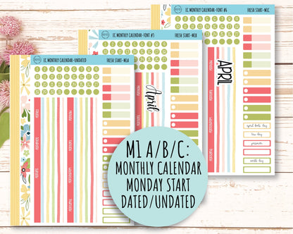 MARCH Monthly Kit Stickers for 7x9 Planners. "Fresh Start || FS-M