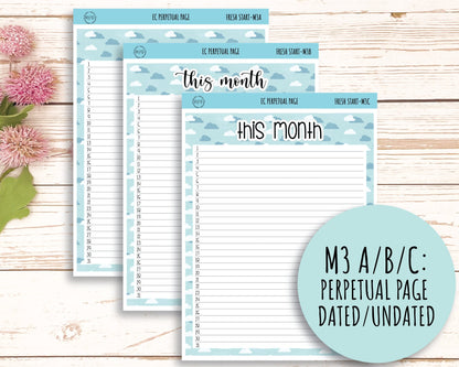 MARCH Monthly Kit Stickers for 7x9 Planners. "Fresh Start || FS-M