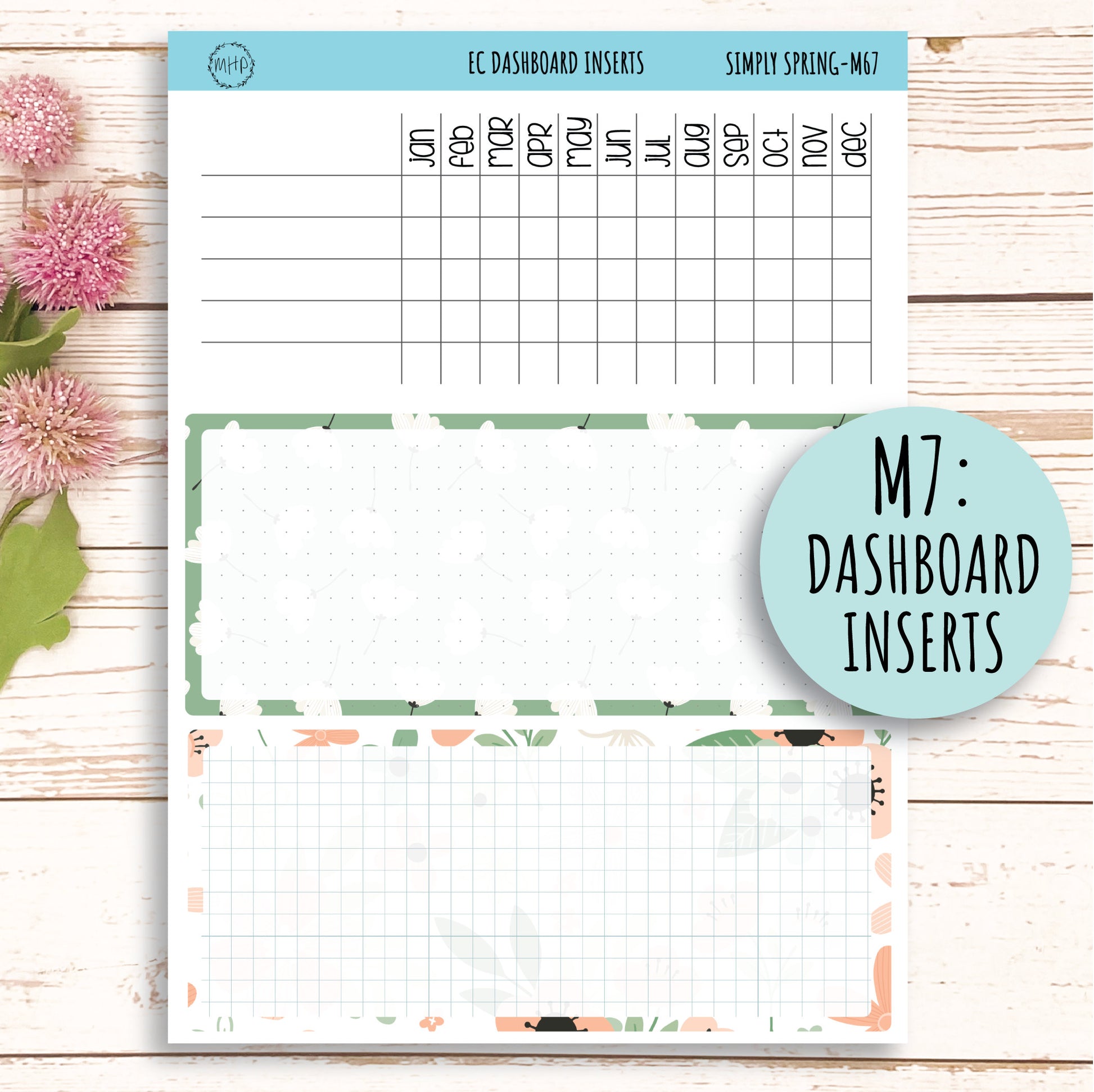 APRIL Monthly Kit Stickers for 7x9 Erin Condren Planners. "Simply Spring" || SS-M