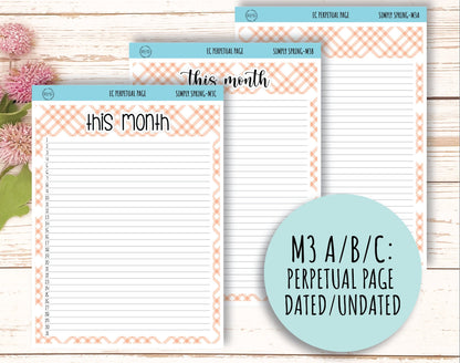 APRIL Monthly Kit Stickers for 7x9 Erin Condren Planners. "Simply Spring" || SS-M